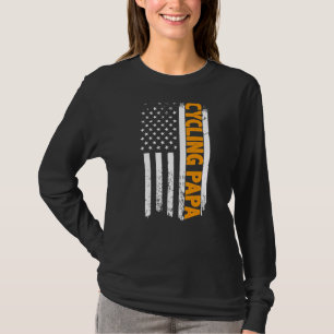 T-shirt Fête des pères Drapeau Américain Cycliste Papa Hom