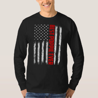 T-shirt Fête des pères Drapeau Américain de Meilleur Poppi