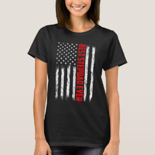 T-shirt Fête des pères Drapeau Américain Mens Best Stepdad
