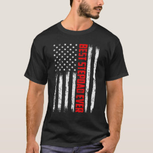 T-shirt Fête des pères Drapeau Américain Mens Best Stepdad