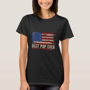 T-shirt Fête des pères drapeau américain vintage Best Pop 