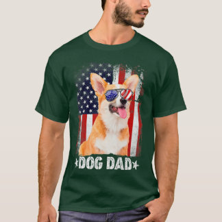 T-shirt Fête des pères Drapeau Mens Classic Corgi Chien Pa