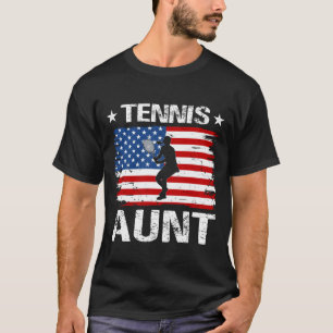 T-shirt Fête des pères Drapeau Tennis AUNT USA