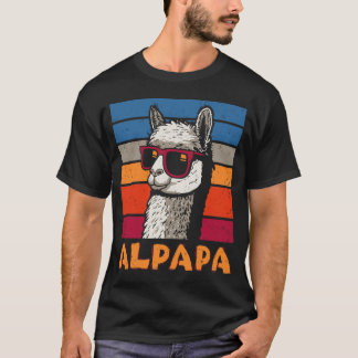 T-shirt Fête des pères drôle Alpapa Llama Alpaca Cadeau Pa