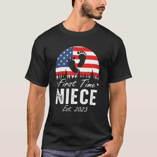T-shirt Fête des pères du drapeau américain niece Est 2023 (Devant)