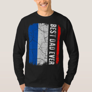 T-shirt Fête des pères du drapeau du meilleur papa françai