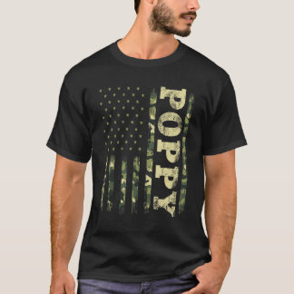 T-shirt Fête des pères grand-père Poppy Camouflage américa
