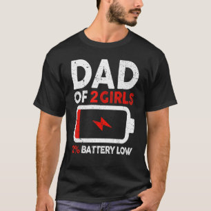 T-shirt Fête des pères Homme Papa De 2 Filles Batterie bas