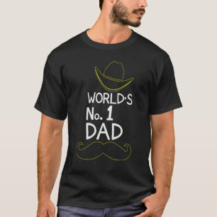T-shirt Fête des pères masculine Monde numéro 1 Papa Moust