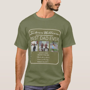 T-shirt fête des pères Meilleur papa Jamais Olive Trois