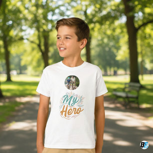 T-shirt Fête des pères Mon héros Photo Avec Papa