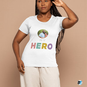 T-shirt Fête des pères Mon héros Photo Avec Papa