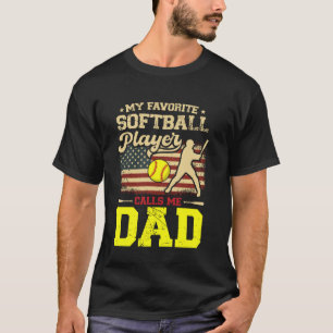 T-shirt Fête des Pères Mon Joueur de Softball Préféré M'ap