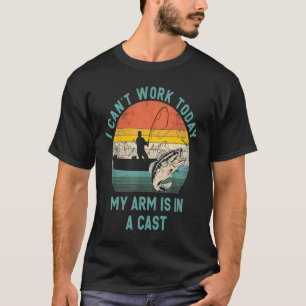 T-shirt Fête des Pères pêche Je ne peux pas travailler auj