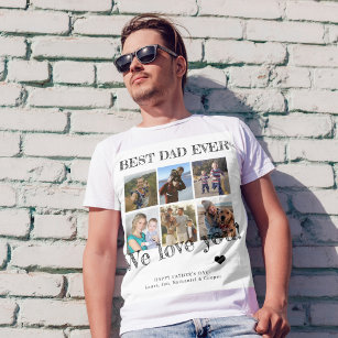 T-shirt Fête des pères photo collage meilleur père jamais 