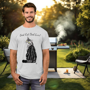 T-shirt Fête des pères Tabby Argent