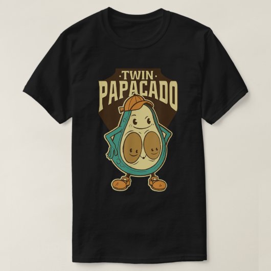 T-shirt Fête des pères Twin Papacado (Design devant)