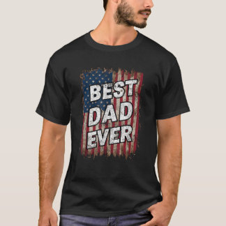 T-shirt Fête des pères USA Drapeau américain Meilleur papa