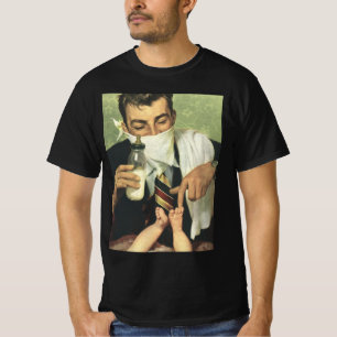 T-shirt Fête des Pères vintage, papa donnant un biberon à