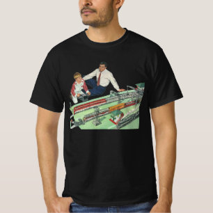 T-shirt Fête des Pères vintage, papa et fils avec des trai