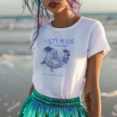 T-shirt Fête d'été de la chouette de sirène bleue côtière