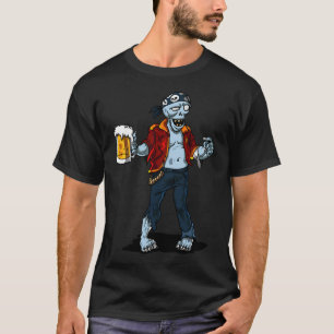 T-shirt Fête d'Halloween bière de pirate zombie