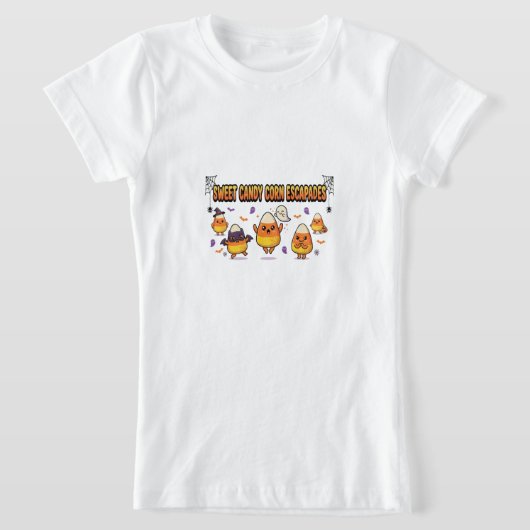T-Shirt Fête d'Halloween Candy Corn Mignonne (Poser)