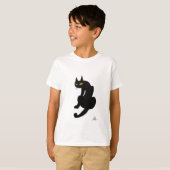 T-SHIRT FÊTE D'HALLOWEEN CHAT NOIR (Devant entier)