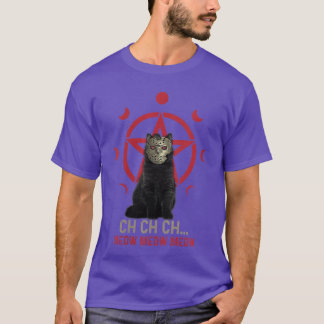 T-shirt Fête d'Halloween d'horreur de pentagramme de chat
