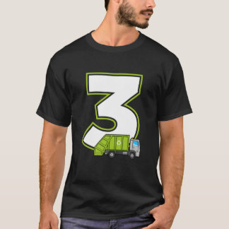 T-shirt Fête du costume de camion-poubelle 3e anniversaire