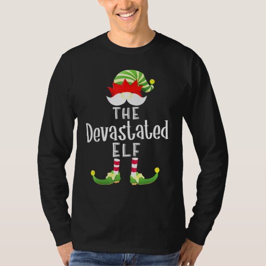 T-shirt Fête du pyjama de Noël du groupe Elf dévasté (Devant)