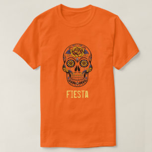 T-shirt Fête du slogan du crâne mexicain fête des morts