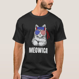 T-shirt Fête du Travail des chats Meowica Merica Hommes Dr