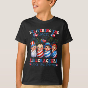 T-shirt Fête du Travail des Petits Fusées d'Artifice 4 Jui