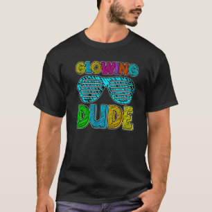 T-shirt Fête Dude brillant 80s vintage rétro coloré whi