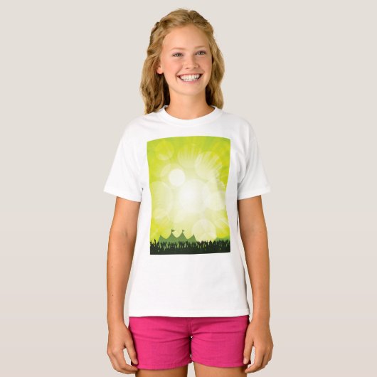 T-shirt Fête Foule Fille (Devant entier)