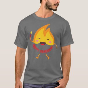 T-shirt Fête juive Hanoukka flamme de bougie Dire Joyeux