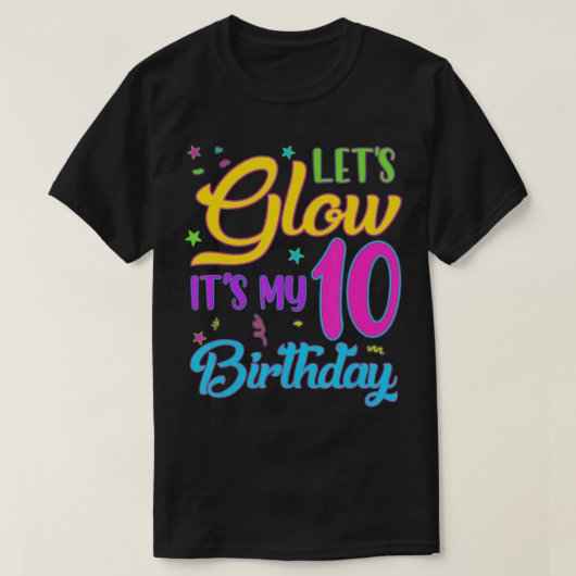 T-shirt Fête Lumineuse C'Est Mon 10e anniversaire 10 ans (Design devant)