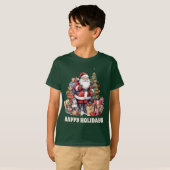 T-shirt fête Noël Père Noël ajouter texte aquarelle (Devant entier)