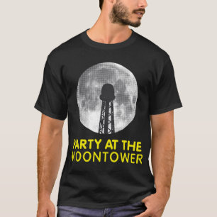 T-shirt Fête rasée et confuse à la tour de la lune