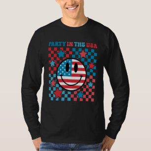 T-shirt Fête Rétro du 4 Juillet aux États-Unis Sourire Vis