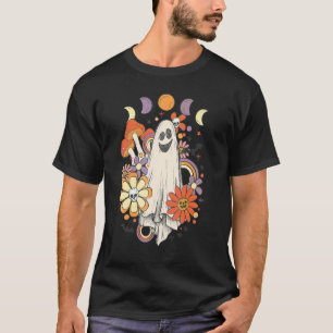 T-shirt Fête rétro Halloween Groovy Mignon Fantôme Effraya