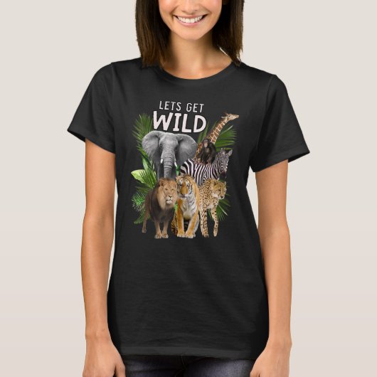 T-shirt Fête Safari Zoo Animaux Wild Un jour à T (Devant)