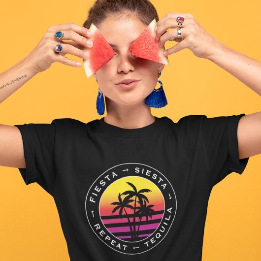 T-shirt Fête Sieste Tequila Répéter Enterrement de Vie de 