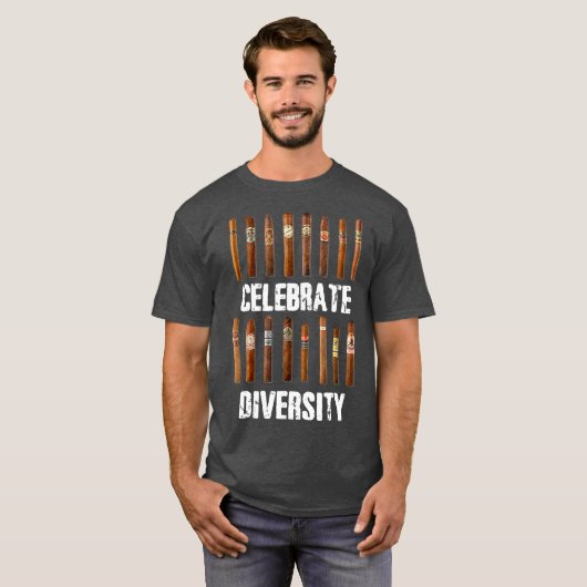 T-shirt Fêter la diversité Fumer Cigars Cigar Fumer (Devant entier)