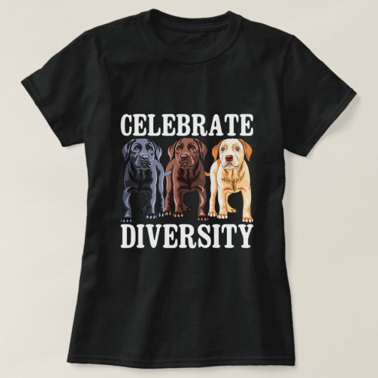 T-shirt Fêter la diversité Labrador Retriever Amoureux des (Design devant)
