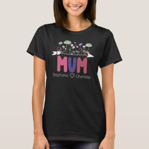 T-shirt Fêter la maternité : maman avec Fleurs sauvages en