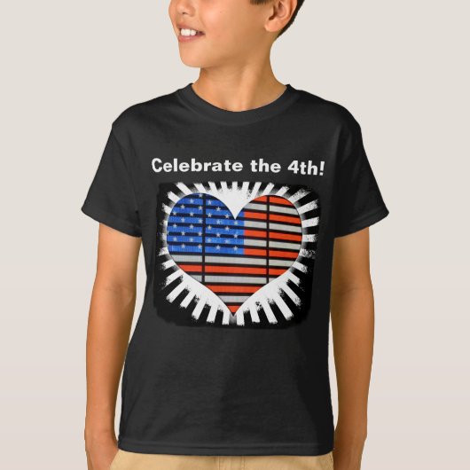 T-shirt Fêter le 4ème drapeau américain (Devant)