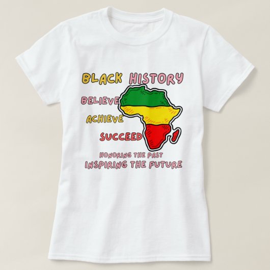T-shirt fêter le mois de l'histoire noire, femmes africain (Design devant)