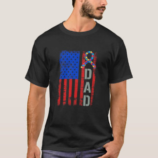 T-shirt Fêter papa Sensibilisation sur l'autisme USA Drape